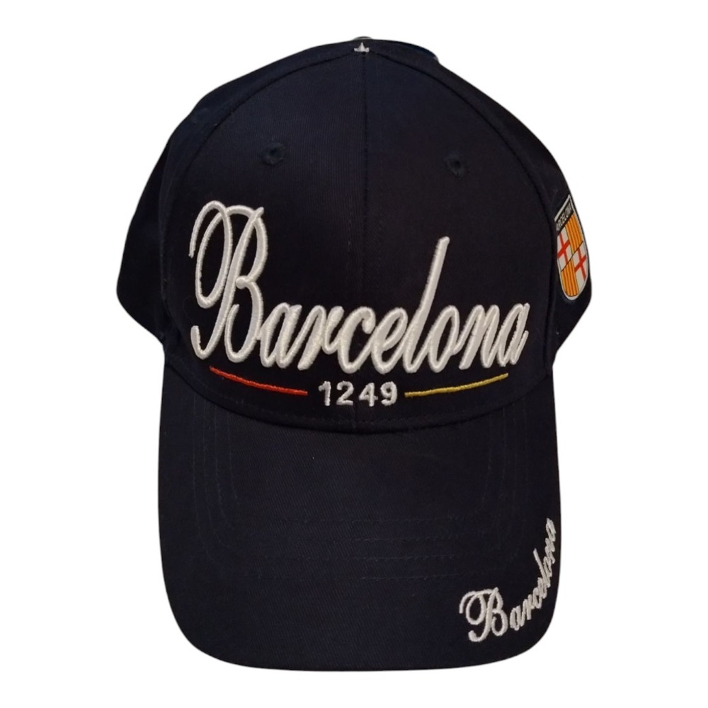 Robin Ruth Men's Barcelona Spain Cotton Embroidered Baseball Cap Hat Navy‎ NWT